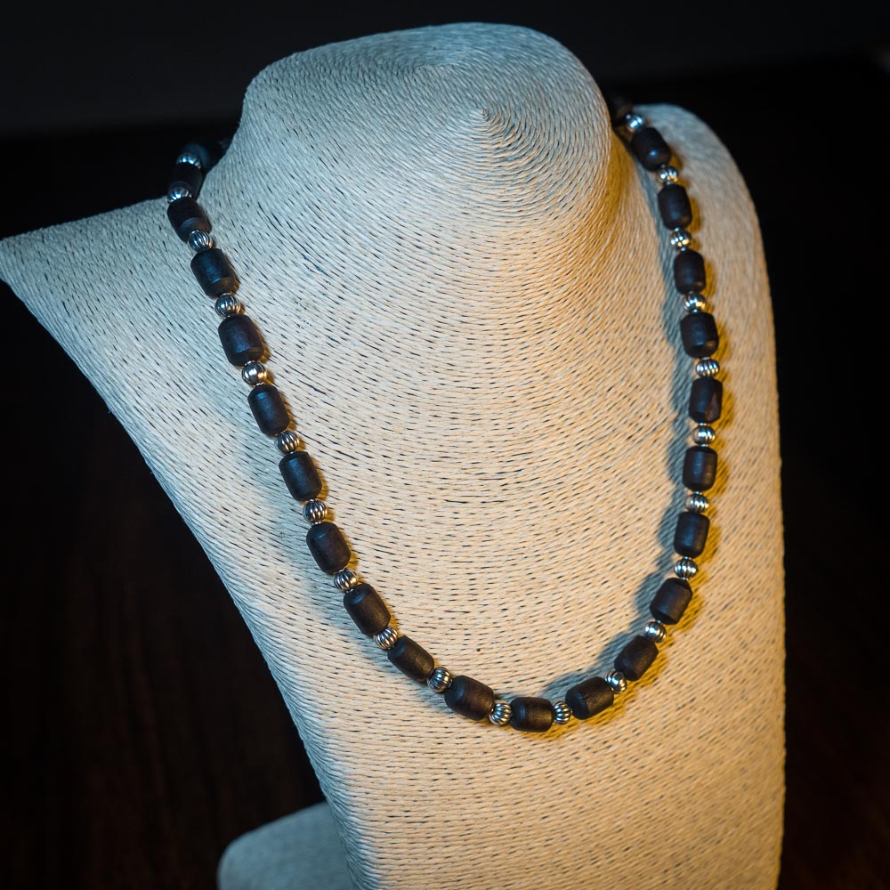 Tulsi Kunti Mala Round Carved #49