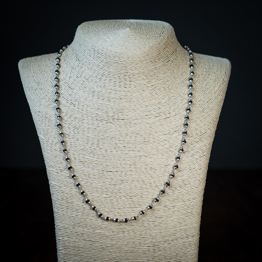 Silver Tulsi Kunti Mala 24Inch #51
