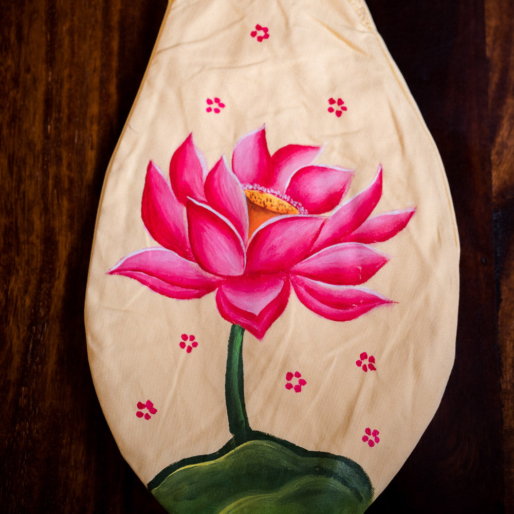 Handpainted Beadbag - Lotus Cream