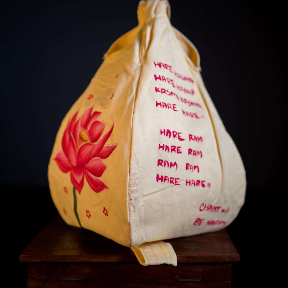 Handpainted Beadbag - Lotus Cream