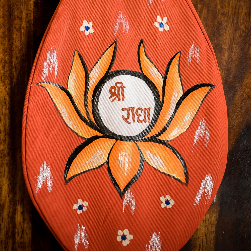 Handpainted Beadbag - Lotus Orange