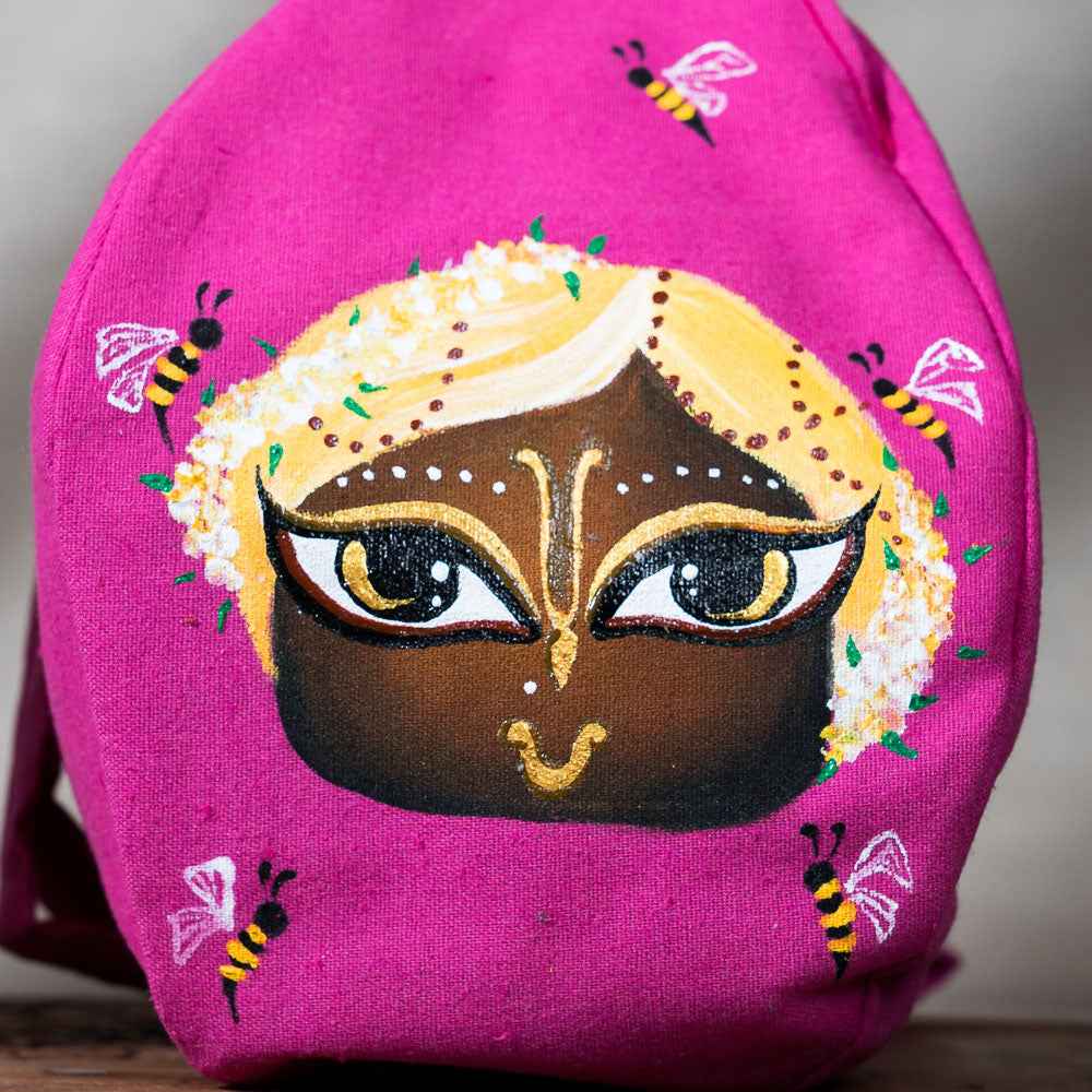 Hand-painted Beadbag - Giri Pink with Bees (Copy)