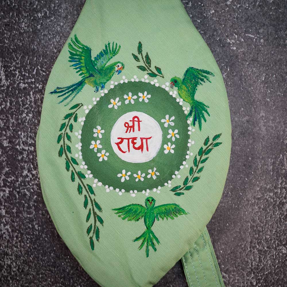 Handpainted Beadbag - Radha Parrot