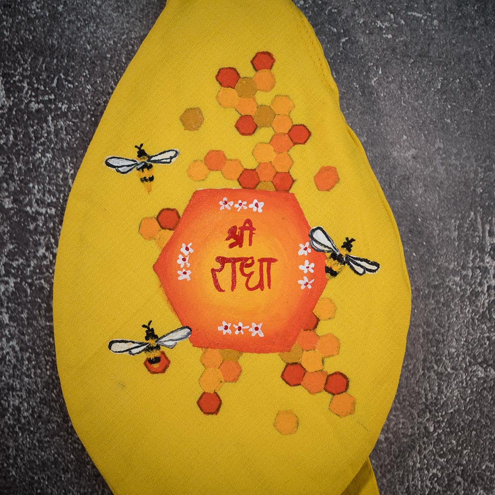 Handpainted Beadbag - Radha Honey Bee
