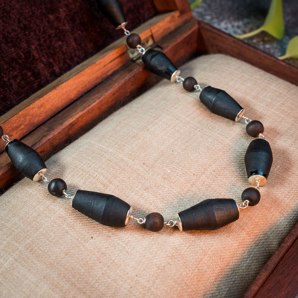 Silver Tulsi Kunti Mala Mridanga #S115