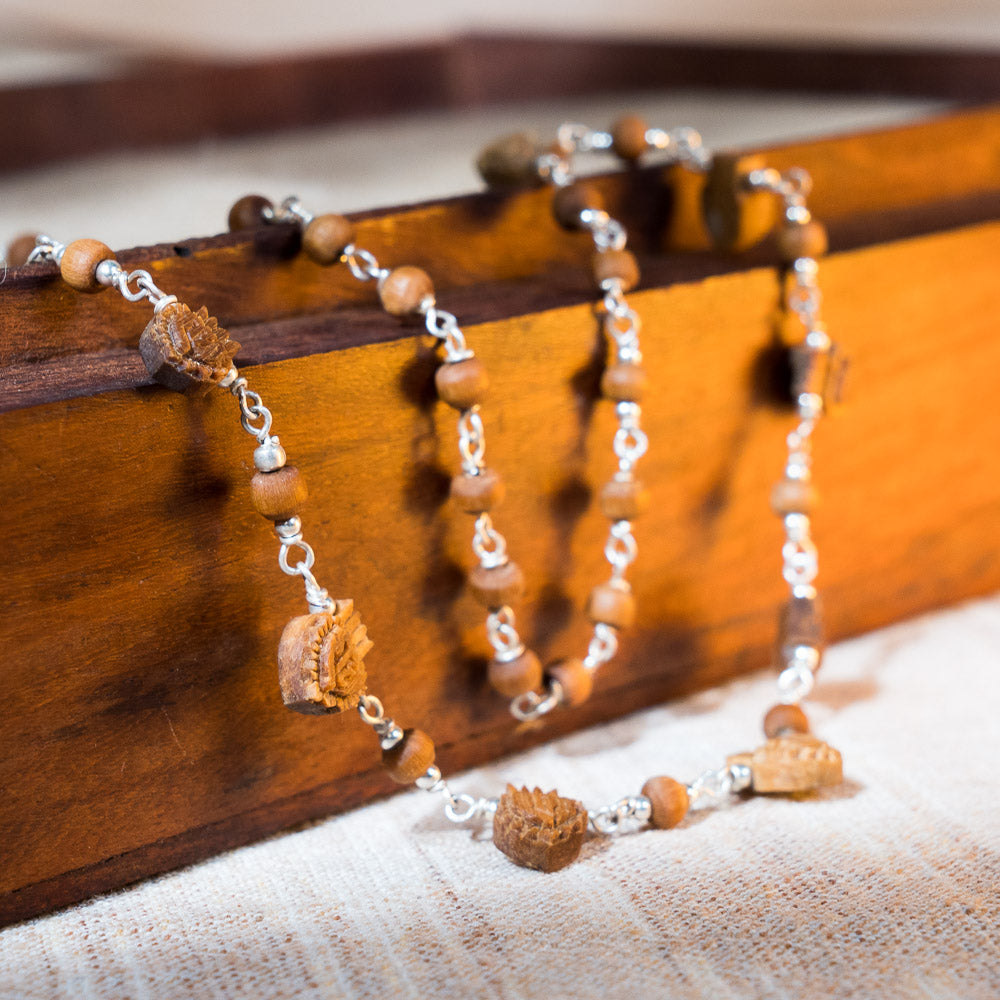 Varshana Silver Tulsi Mala - Radhe's Grace