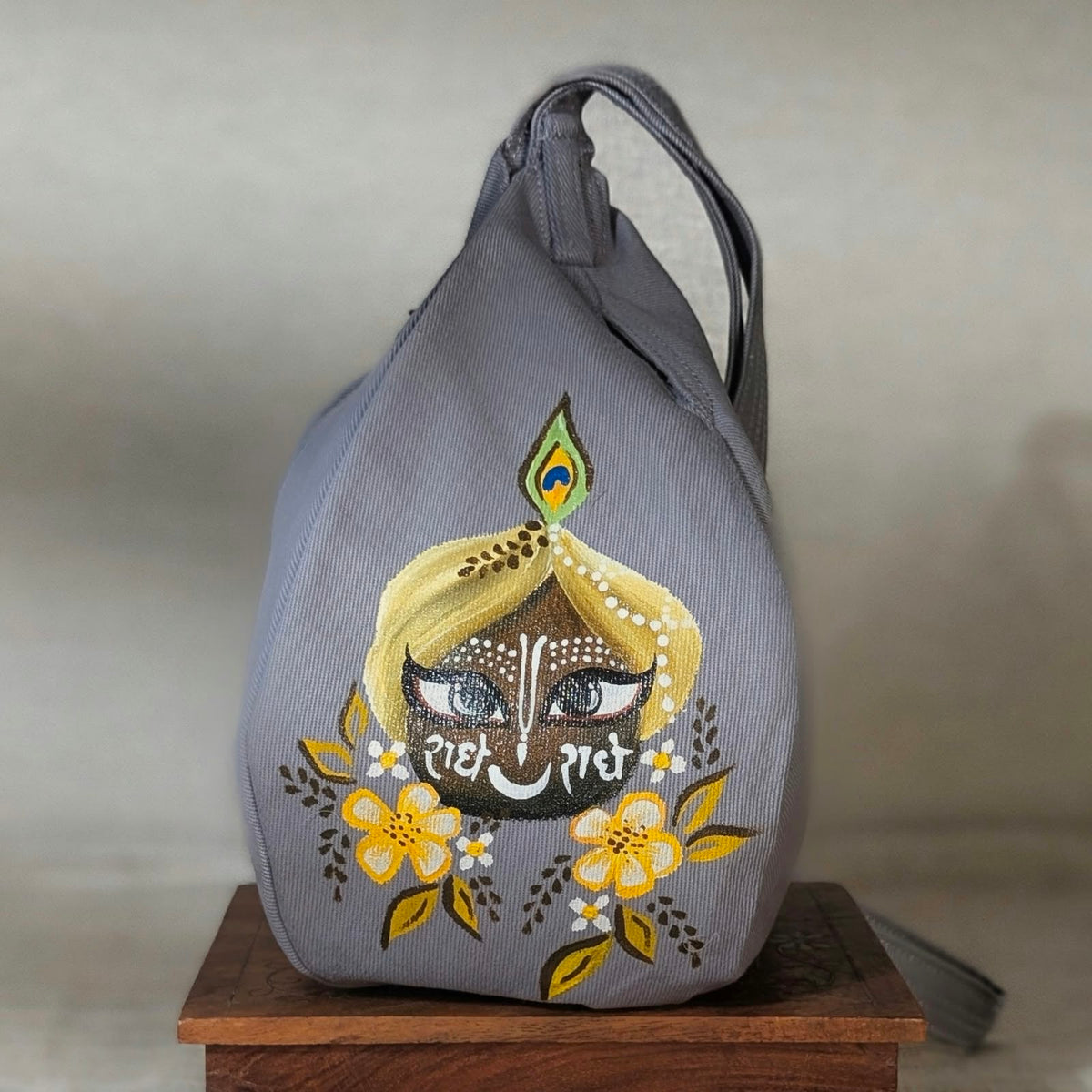Hand-painted Beadbag - Giri on Lavender Beadbag