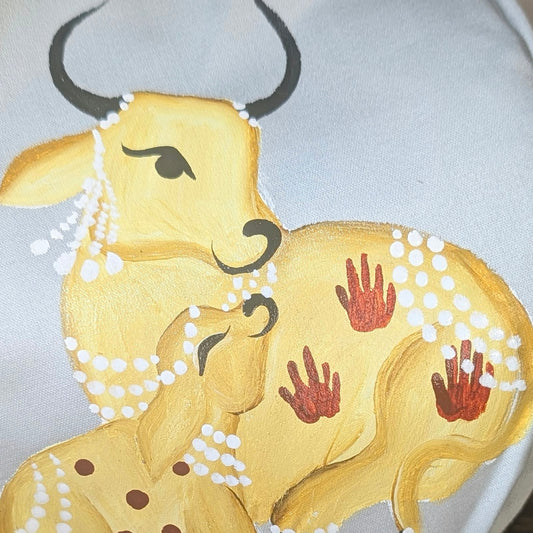 Hand-painted Beadbag - Cow and Calf