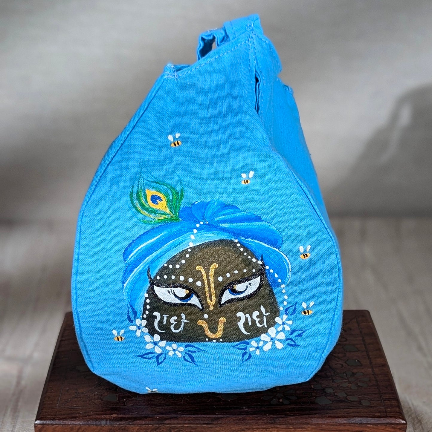 Hand-painted Beadbag - Giri in Blue