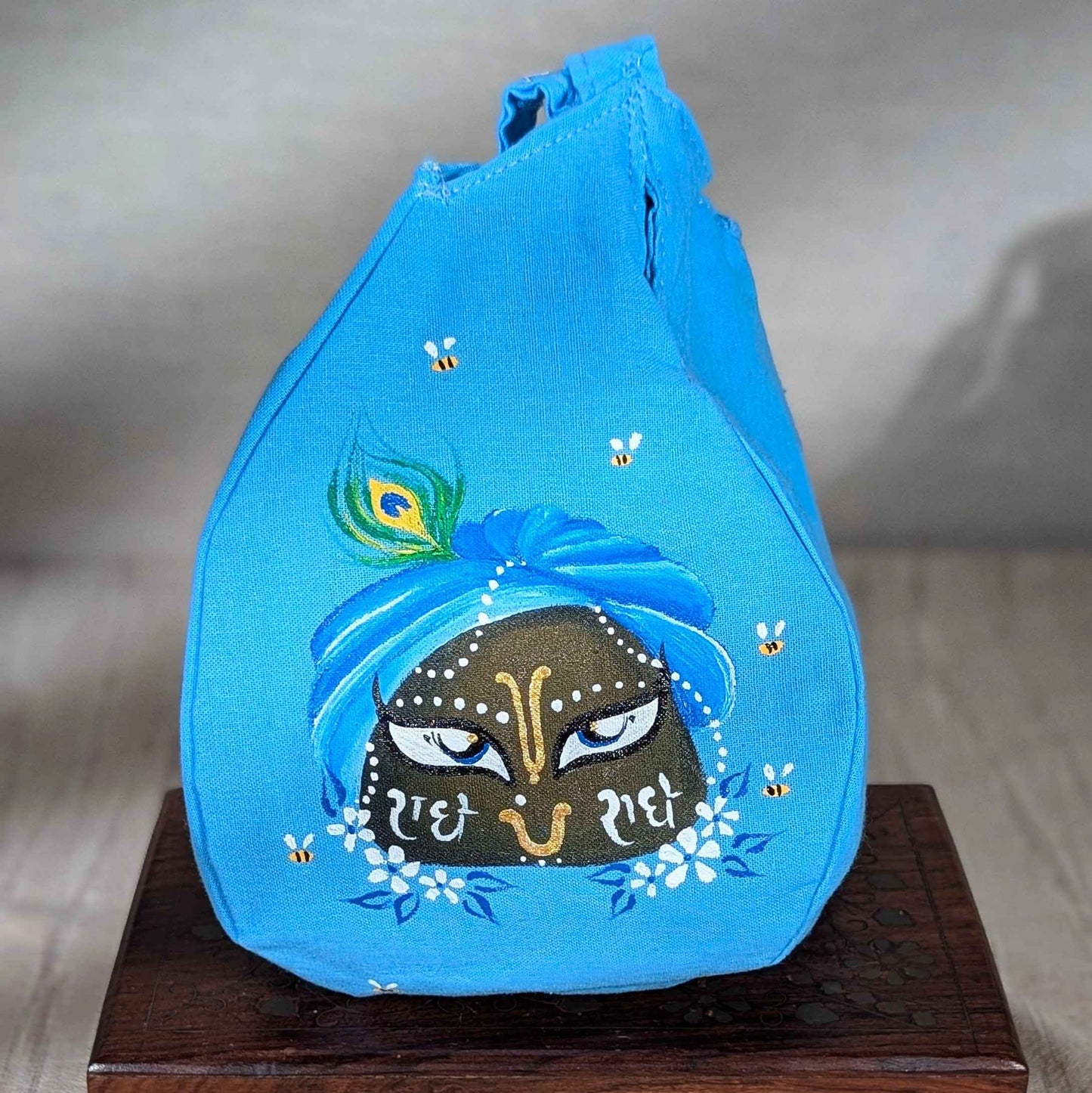 Hand-painted Beadbag - Giri in Blue