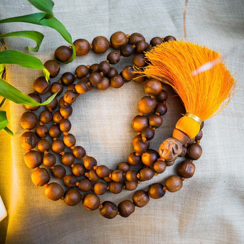 Gauranga Japa Mala with Radha's Name carved on the Head #04