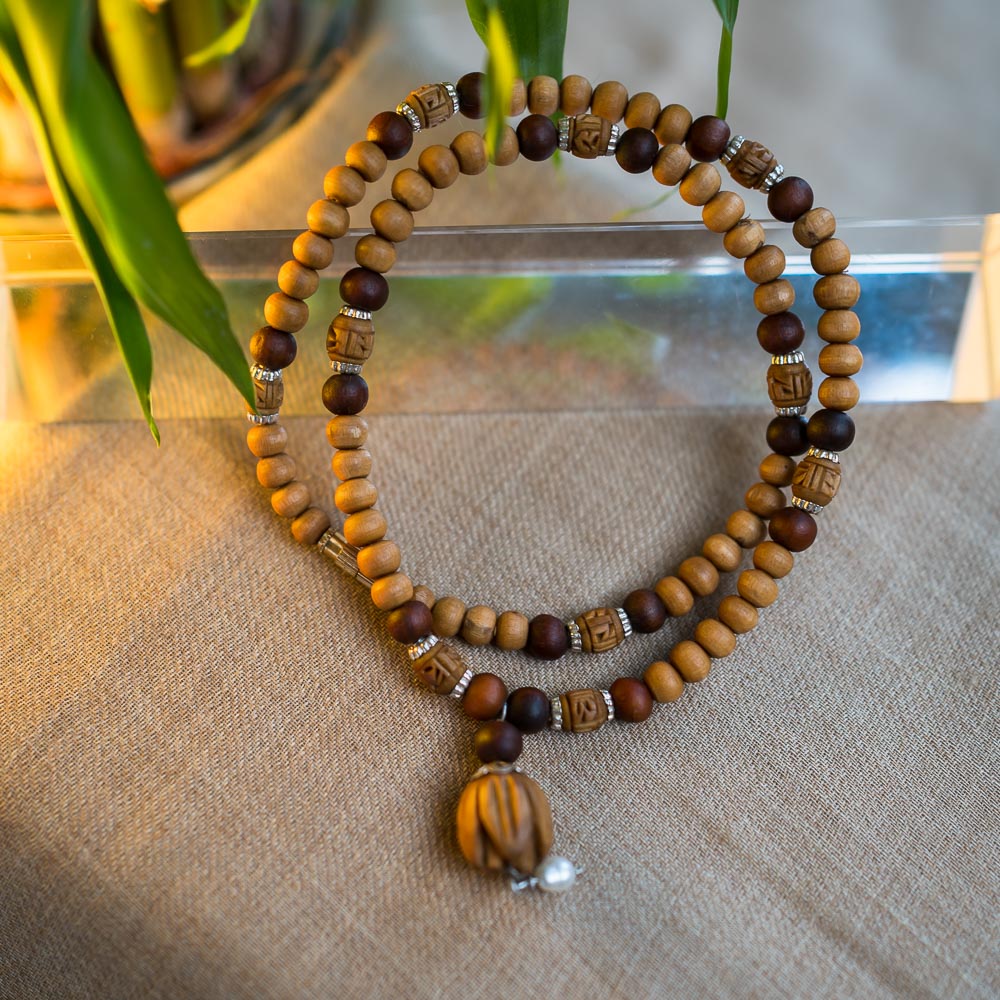 Lotus Pearl Silver Tulasi Mala