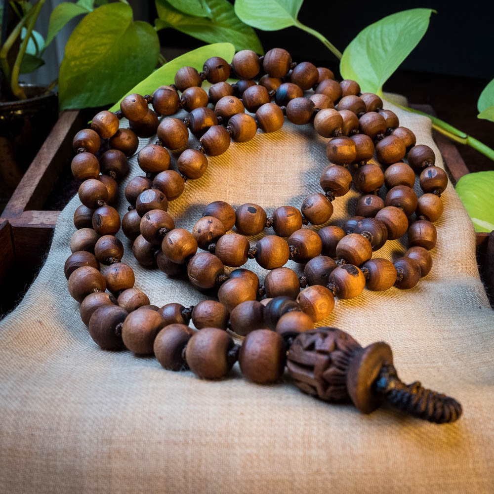 Japa Mala Brownie Radha Hand Carved #12