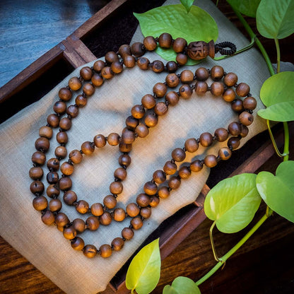 Japa Mala Brownie Radha Hand Carved #12