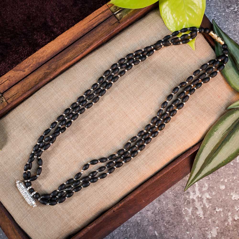 Tulsi Kunti Mala Black 3 String with Narasimha Kavacha #63