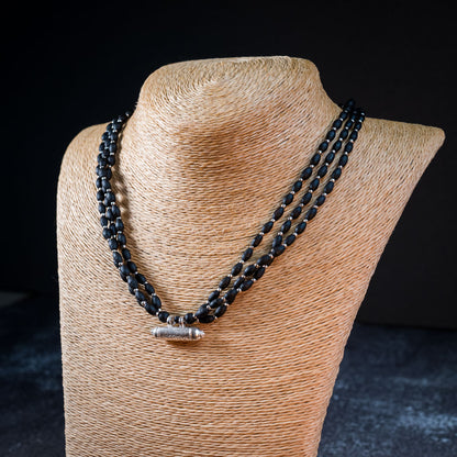 Tulsi Kunti Mala Black 3 String with Narasimha Kavacha #63