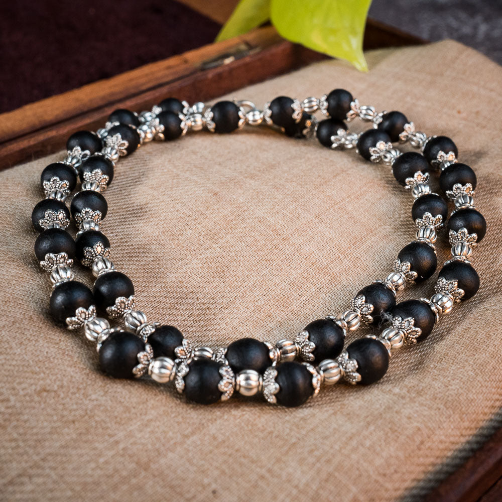 Tulsi Kunti Mala Black 1xLoop #64