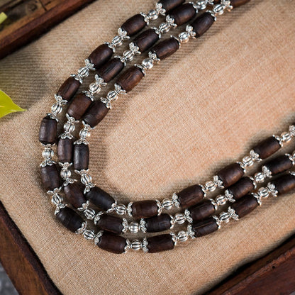 Tulsi Kunti Mala Black 3xLoop #65