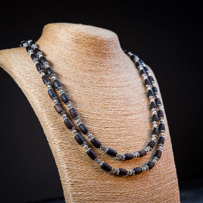 Tulsi Kunti Mala Black 3xLoop #65