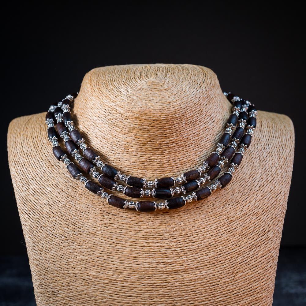 Tulsi Kunti Mala Black 3xLoop #65