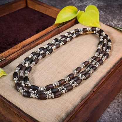 Tulsi Kunti Mala Black 3xLoop #65