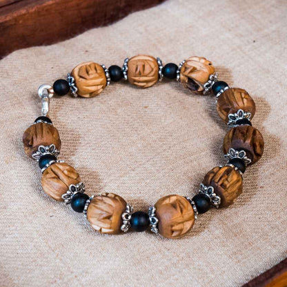 Tulsi Mala Bracelet Carved #78