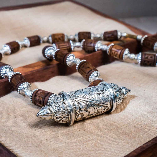 Maha Kavacha Tulsi Kunti Mala with Brown Radhe Beads #82