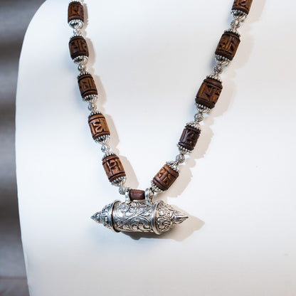 Maha Kavacha Tulsi Kunti Mala with Brown Radhe Beads #82