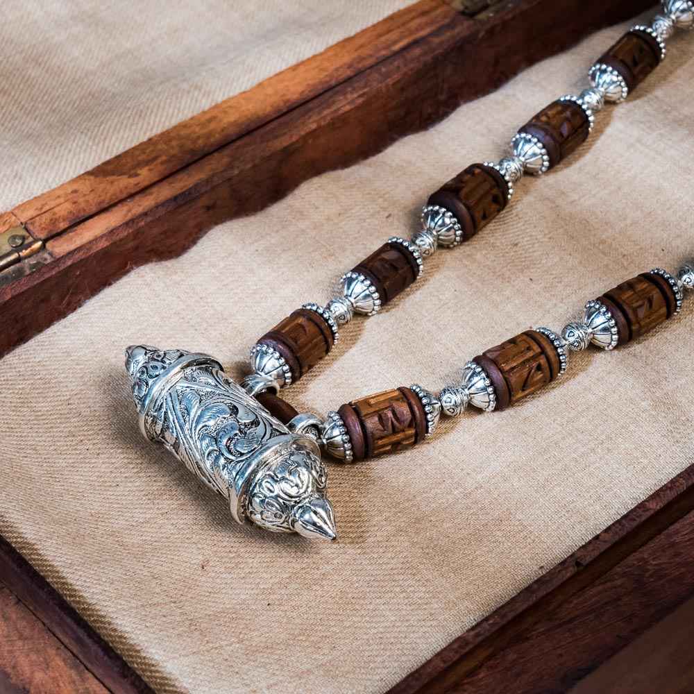 Maha Kavacha Tulsi Kunti Mala with Brown Radhe Beads #82