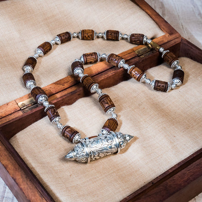 Maha Kavacha Tulsi Kunti Mala with Brown Radhe Beads #82