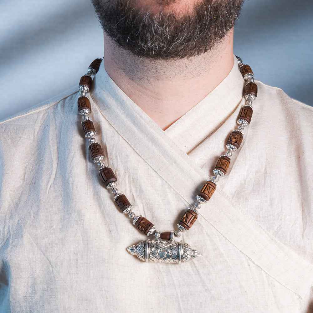 Maha Kavacha Tulsi Kunti Mala with Brown Radhe Beads #82