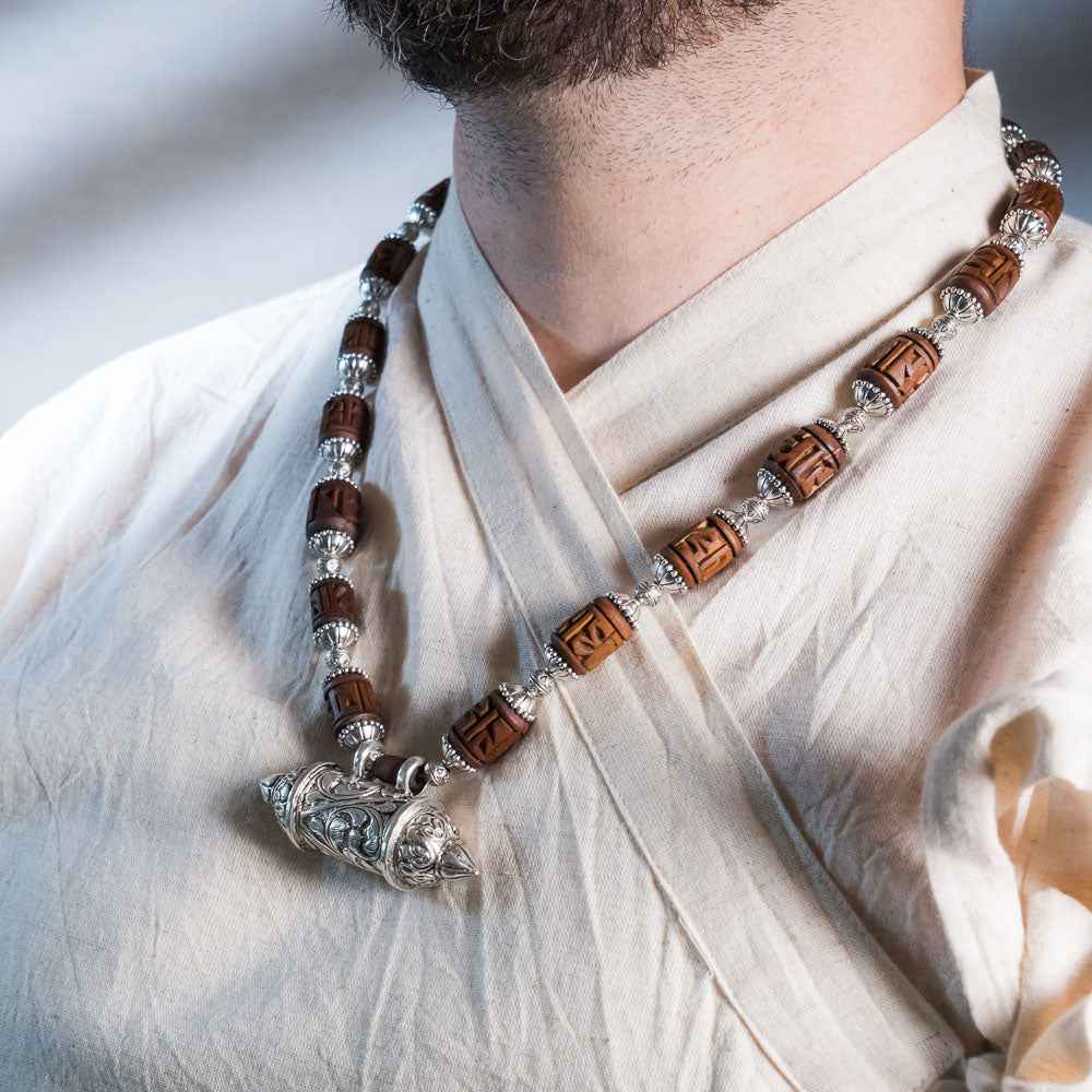 Maha Kavacha Tulsi Kunti Mala with Brown Radhe Beads #82