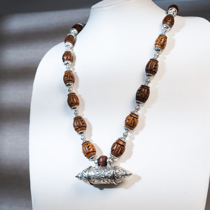 Maha Kavacha Tulsi Kunti Mala with Brown Radhe Beads #83