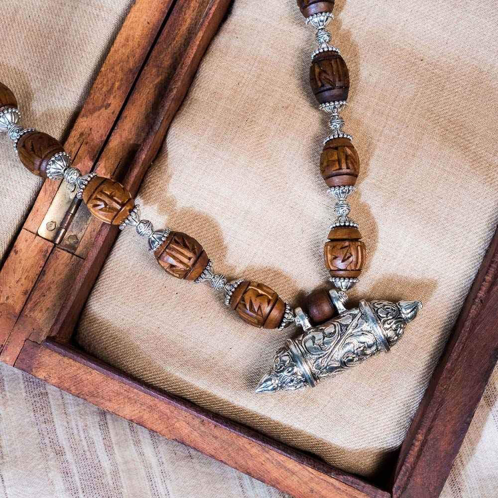 Maha Kavacha Tulsi Kunti Mala with Brown Radhe Beads #83