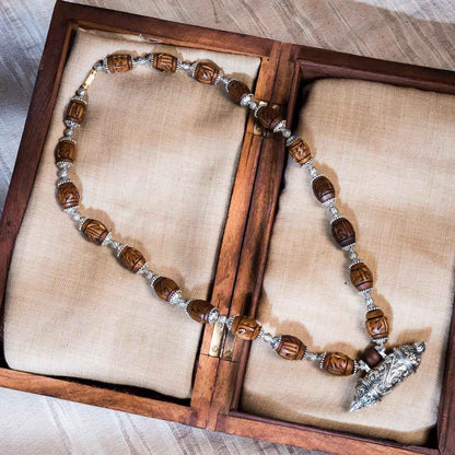 Maha Kavacha Tulsi Kunti Mala with Brown Radhe Beads #83
