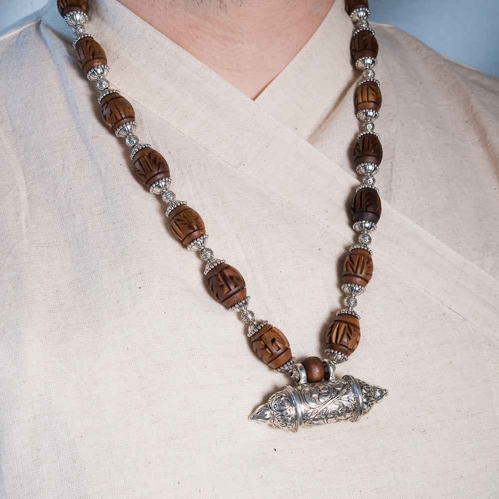 Maha Kavacha Tulsi Kunti Mala with Brown Radhe Beads #83
