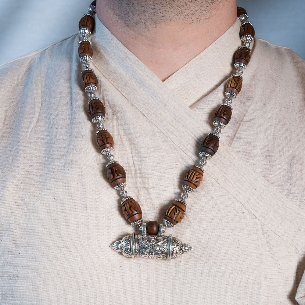 Maha Kavacha Tulsi Kunti Mala with Brown Radhe Beads #83