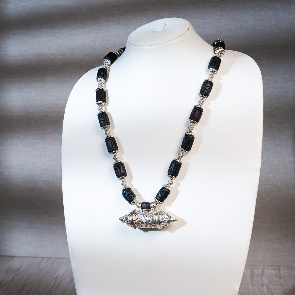 Maha Kavacha Tulsi Kunti Mala with Black Radhe Beads #84