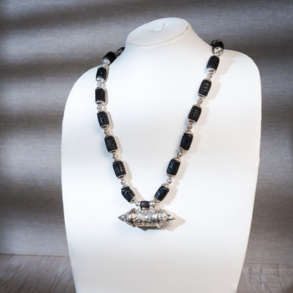 Maha Kavacha Tulsi Kunti Mala with Black Radhe Beads #84