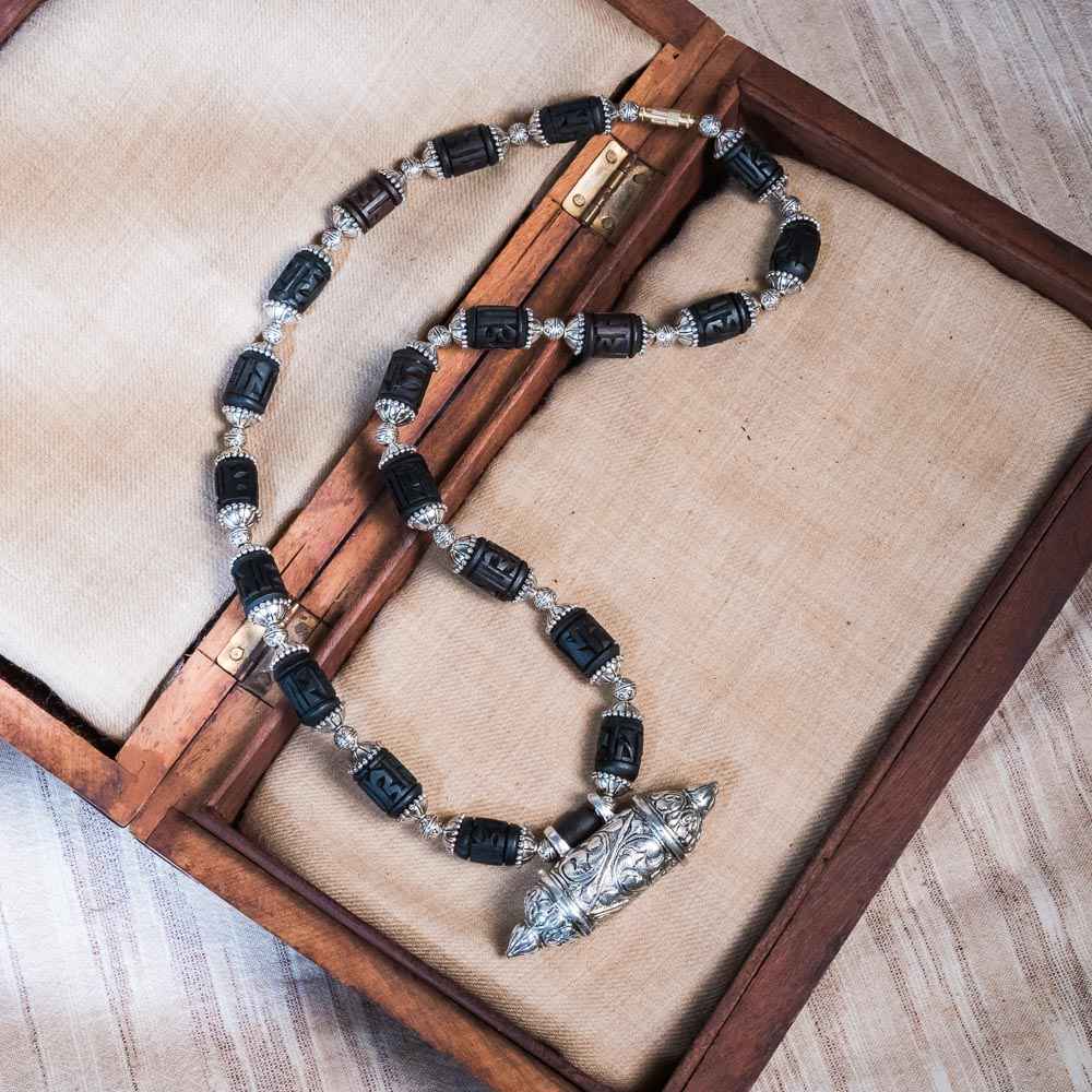 Maha Kavacha Tulsi Kunti Mala with Black Radhe Beads #84