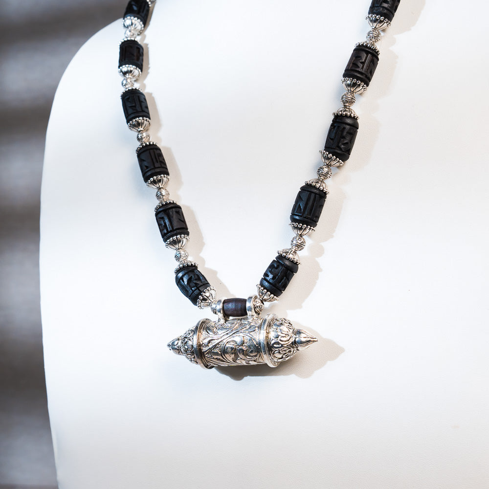 Maha Kavacha Tulsi Kunti Mala with Black Radhe Beads #84
