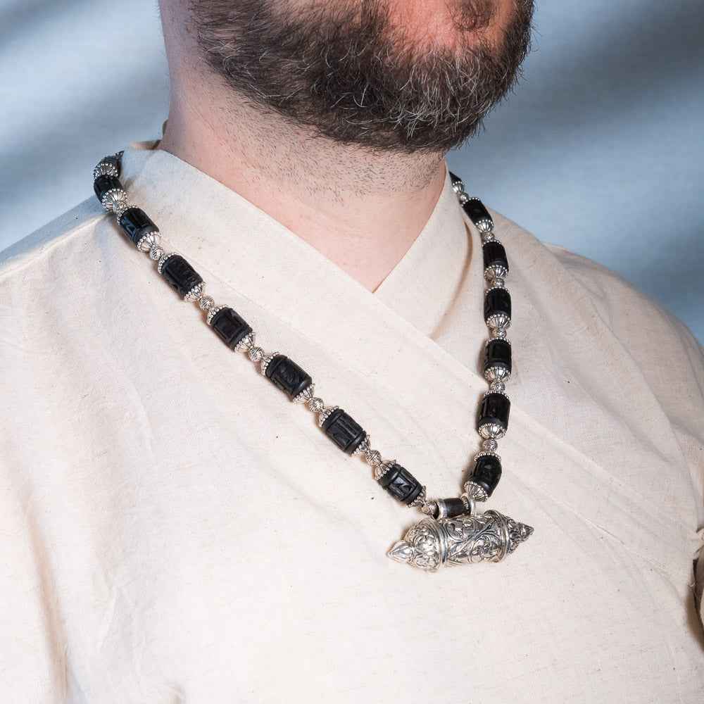 Maha Kavacha Tulsi Kunti Mala with Black Radhe Beads #84