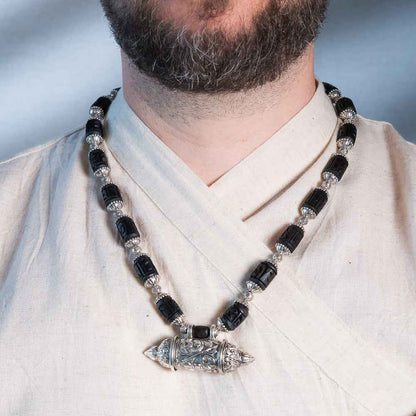 Maha Kavacha Tulsi Kunti Mala with Black Radhe Beads #84