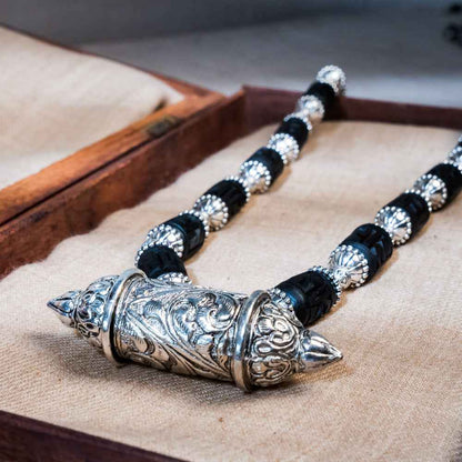 Maha Kavacha Tulsi Kunti Mala with Black Radhe Beads #84