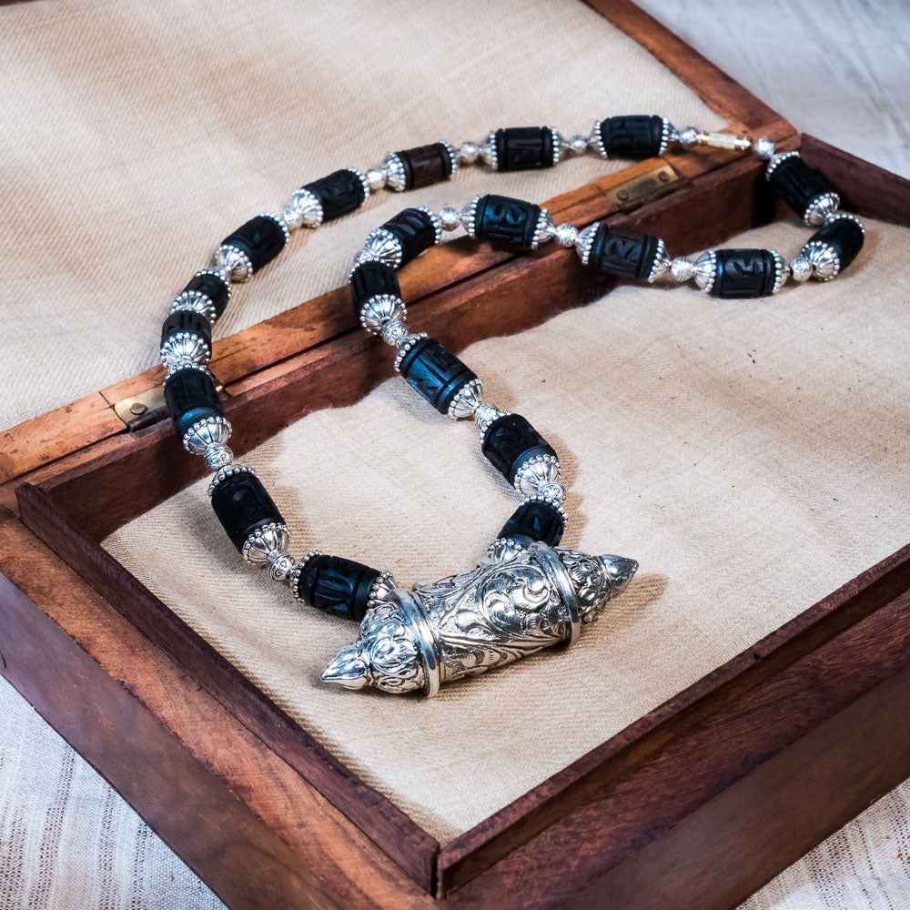 Maha Kavacha Tulsi Kunti Mala with Black Radhe Beads #84