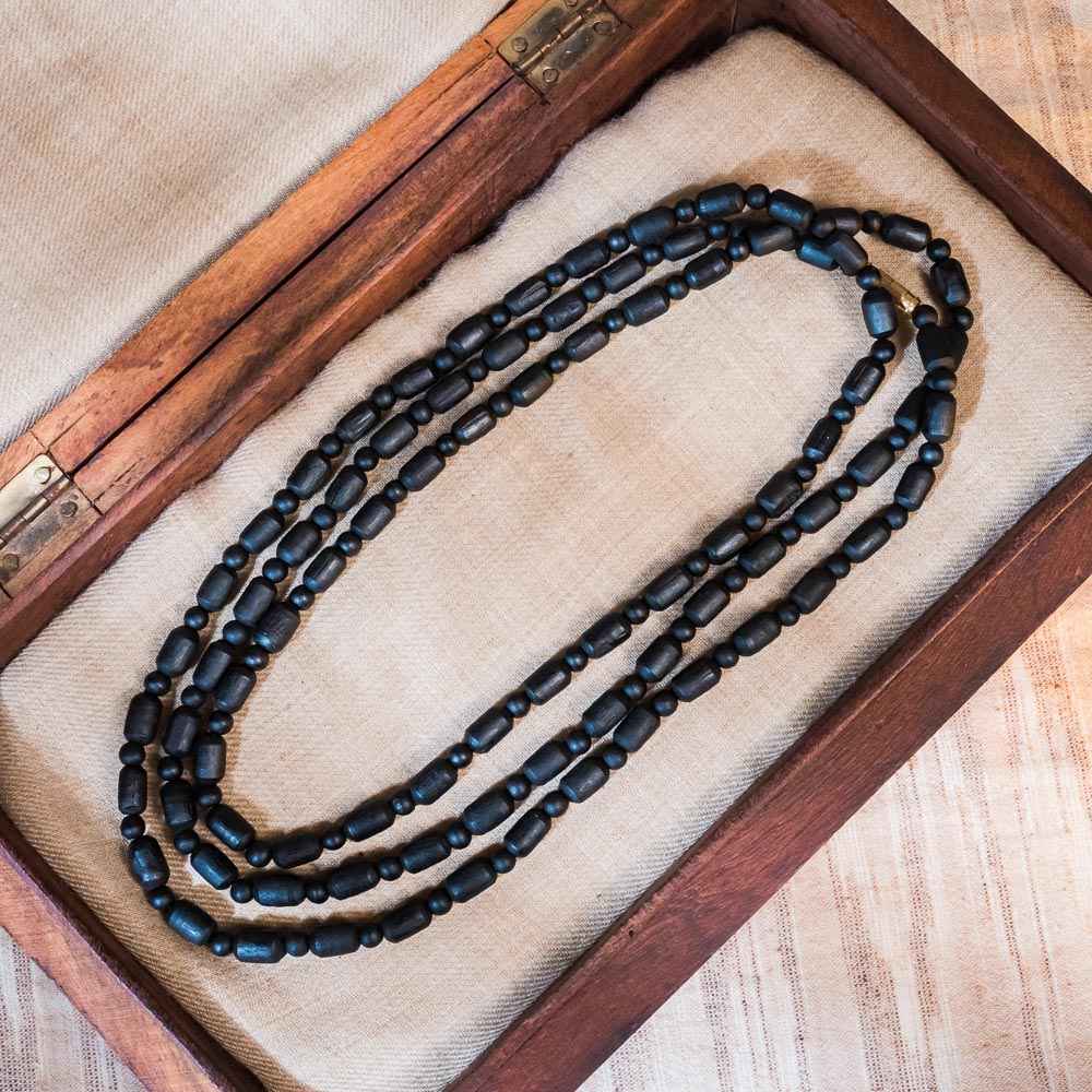 Tulsi Kunti Mala Smooth Black#88