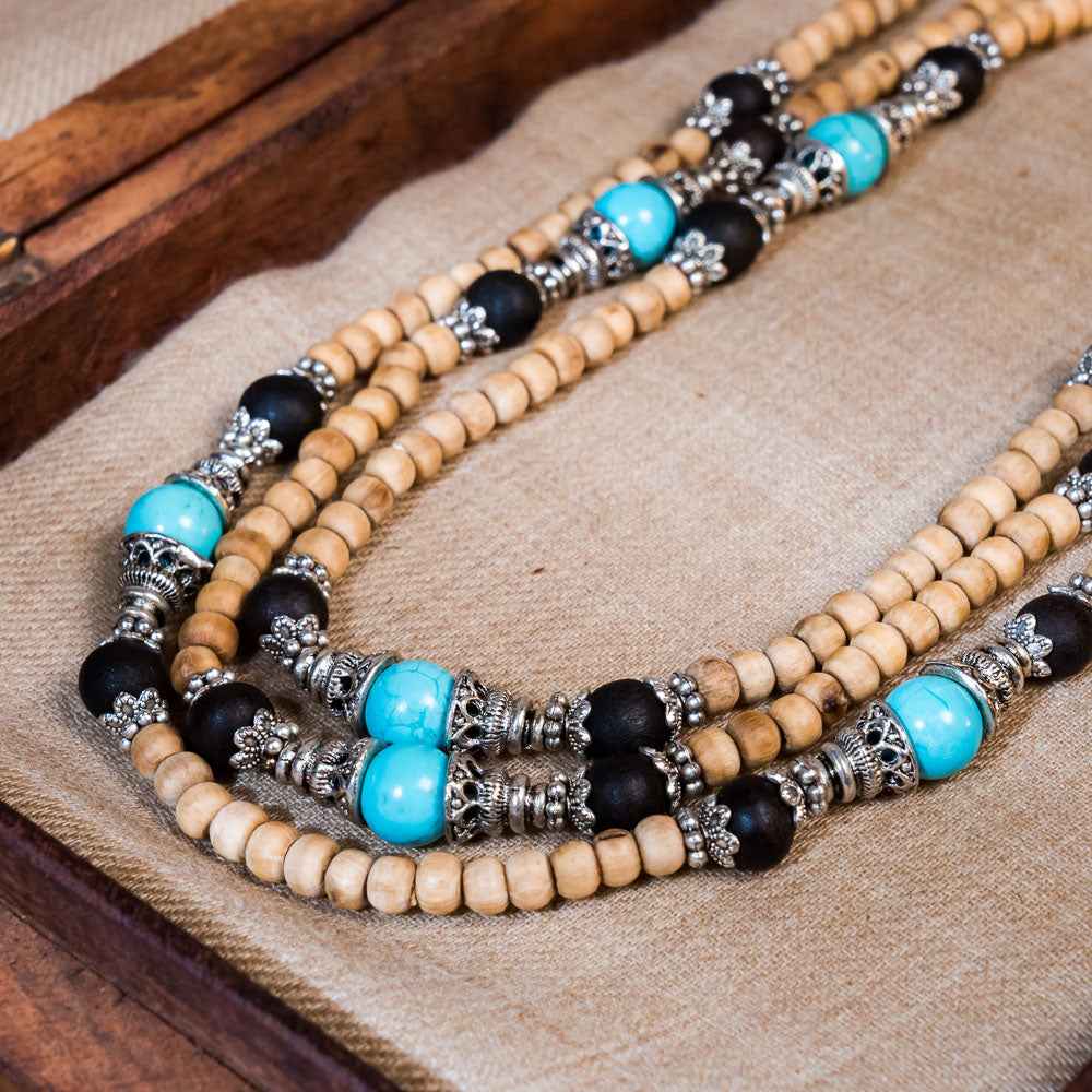 Tulsi Kunti Mala with Turquoise stone bead #92