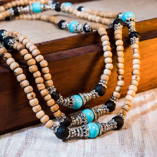 Tulsi Kunti Mala with Turquoise stone bead #92