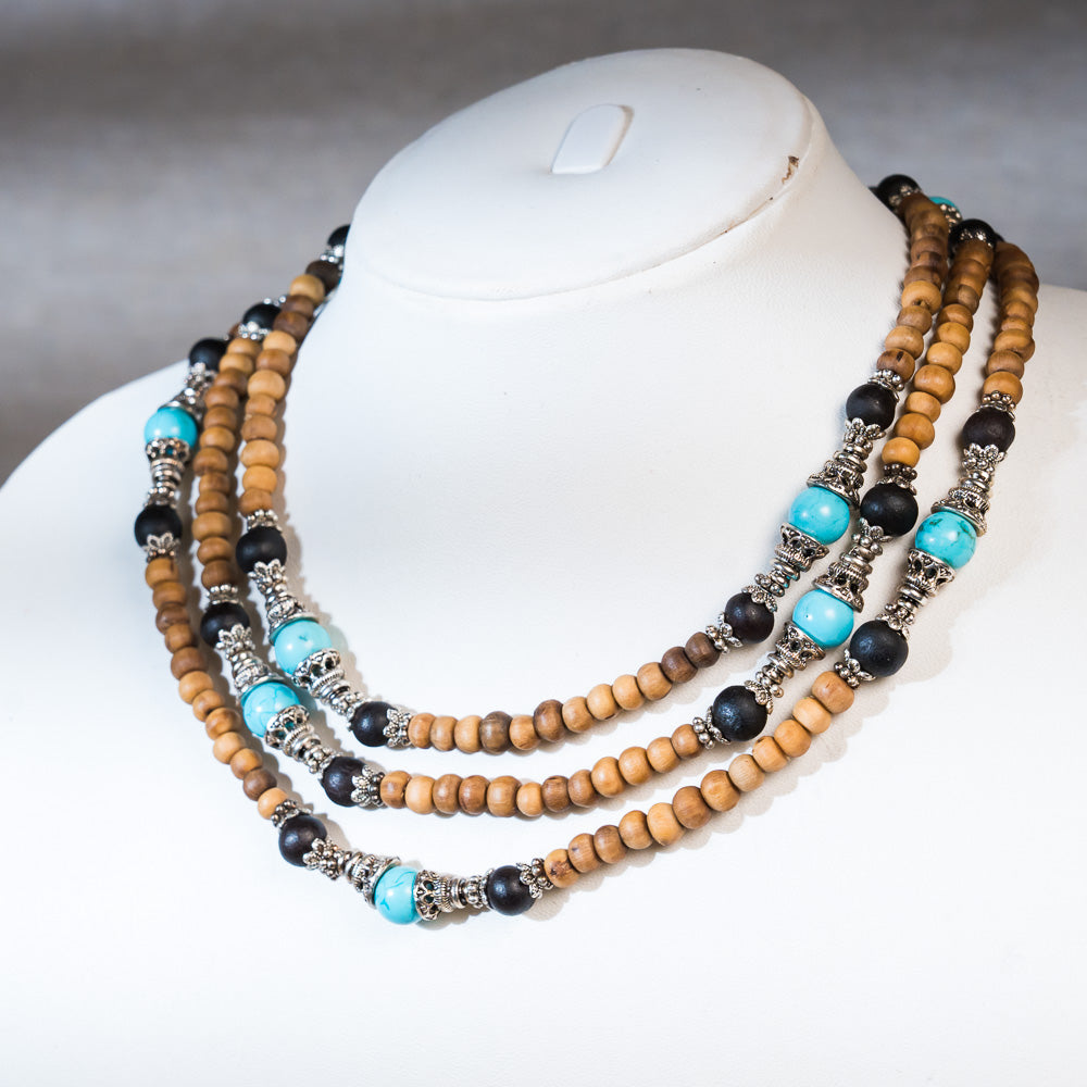 Tulsi Kunti Mala with Turquoise stone bead #92
