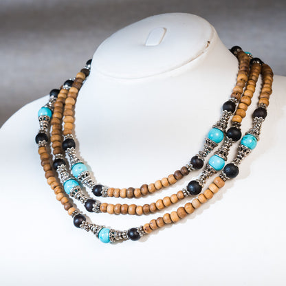 Tulsi Kunti Mala with Turquoise stone bead #92